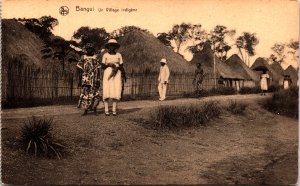 Central African Republic Bangui An Indigenous Village Vintage Postcard C010