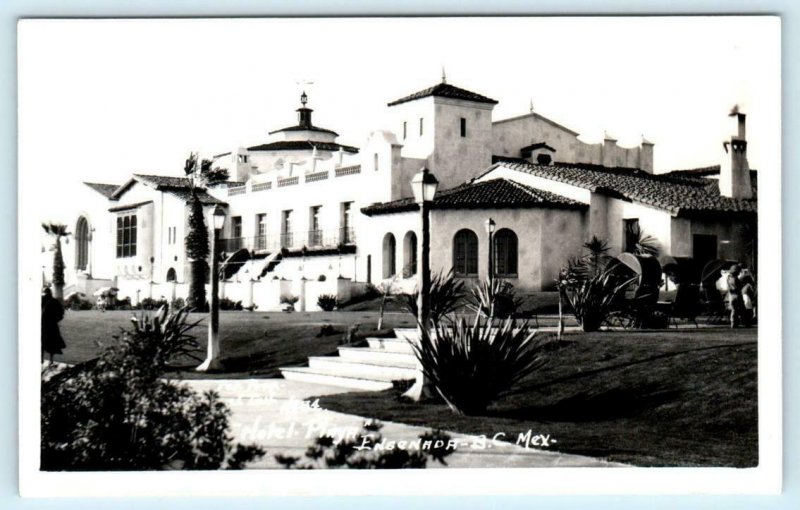 RPPC ENSENADA, Baja California Mexico ~ HOTEL PLAYA c1930s Jack Dempsey Postcard