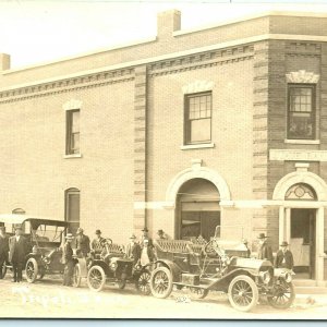 1910s Tripoli Iowa State Bank Street Real Photo RPPC Automobile Touring Cars A26 