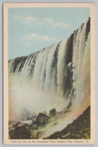 Niagara Falls Canada~Horseshoe Falls Foot Looking Up~Vintage Postcard