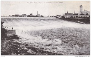 MINNEAPOLIS, Minnesota, 1900-1910's; St. Anthony Falls, Forman Ford And Company