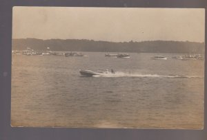 Peoria ILLINOIS RPPC 1911 SPEED BOAT MASCOT River Boats REGATTA RACE? IL