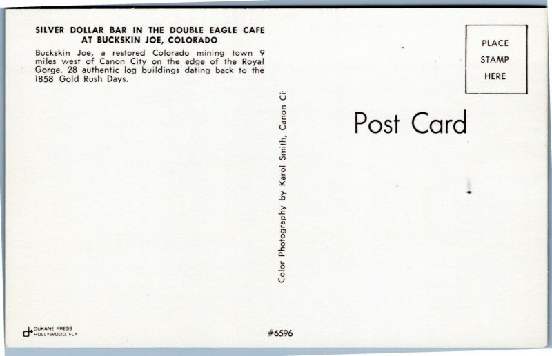 Buckskin Joe - Silver Dollar Bar in the Double Eagle Café Colorado postcard