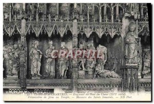 Old Postcard Cathedral Chartres Fragment From Around The Choir Presentation o...