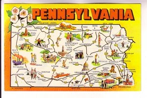 Pictorial Map of Pennsylvania, Ketstone State