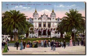 Old Postcard Monaco Monte Carlo casino Entree