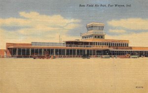 Baer Field Airport Fort Wayne Indiana linen postcard
