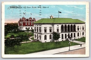 Enid Oklahoma~Air View Federal Building & Courthouse~Vintage Postcard