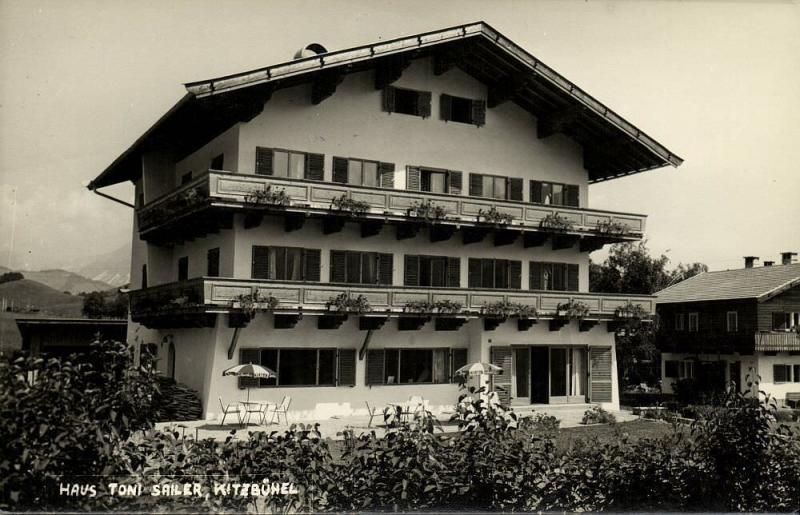 austria, KITZBÜHEL, Tyrol Tirol, Haus Toni Sailer (1950s) RPPC Postcard