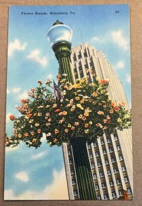 UNUSED LINEN .01 POSTCARD - FLOWER STANDS, ALLENTOWN, PA.