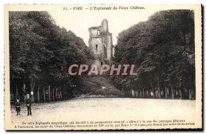 Old Postcard Vire L & # 39Esplanade Du Vieux Chateau