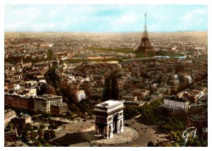 Postcard  France Paris - Arc de Triomphe and Eiffel Tower
