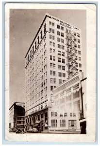 Wichita Victoria Kansas KS Postcard RPPC Photo Union National Bank Building Cars