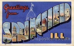 Springfield, Illinois Large Letter Town Unused 