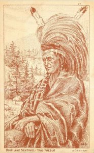 1940s Bischoff Taos Pueblo Pueblo Indian Native American Postcard 22-2838