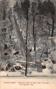 Port Deposit Maryland Jacob's Ladder in Winter Vintage Postcard AA109926