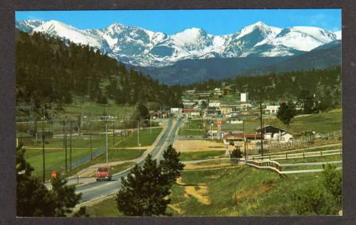 CO Aerial Entrance ESTES PARK COLORADO Postcard PC