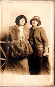 RPPC Fashionable Ladies Fur Trimming, Big Muff Joplin MO c1913 Postcard U75