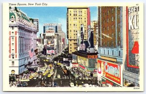 Time Square New York City Broadway Intersection & Tourist Destination Postcard