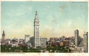 Vintage Postcard Madison Square Buildings Streets New York Detroit Publishing Co