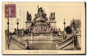 Old Postcard Rouen Fontaine Sainte Marie