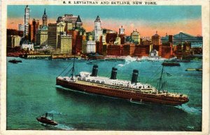 CPA AK New York - S.S. Leviathan and Skyline SHIPS (763601)