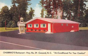 Concord North Carolina Chubirko's Restaurant Vintage Postcard JI657934