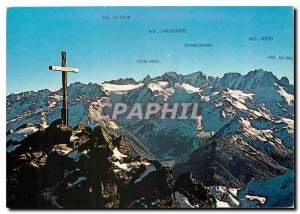 Modern Postcard Panorama from Point Luisin with the Trient glacier and the gl...