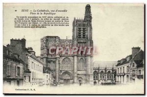 Old Postcard Sens La Cathedrale view & # 39ensemble Place de la Republique