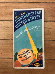 Worlds Fair Northeastern US Road Map New York City Long Island Vintage AA53764