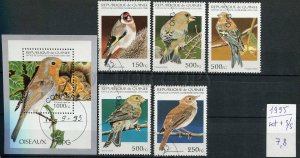 265032 Guinea 1995 year used set+S/S BIRDS