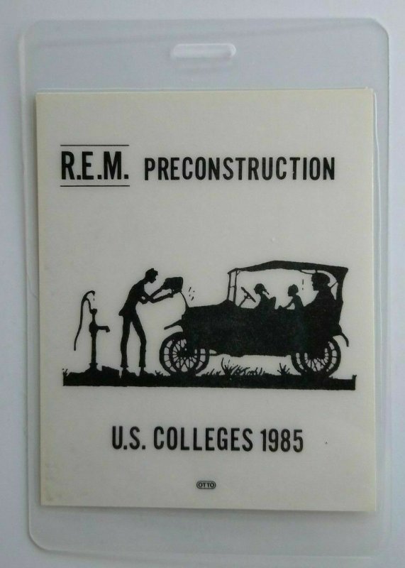 REM Backstage Pass Preconstruction US Colleges Laminated Alternative New Wave 