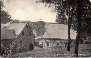 First Water Works in U.S., Bethlehem PA Vintage Postcard K60