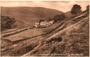 Vintage Postcard Trough Of Bowland Sykes Farm Wild Flower Meadows England RPPC