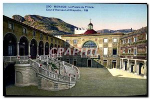 Old Postcard Monaco Palace of Prince Court & # 39honneur and chapel