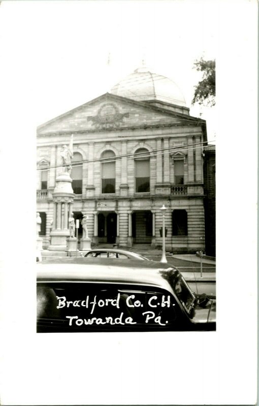 Vtg RPPC 1940s Towanda Pennsylvania PA - Bradford County Court House - UNP