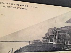 Postcard 1908 View of Beach Park Memories, looking Westward in Madison, CT  X1