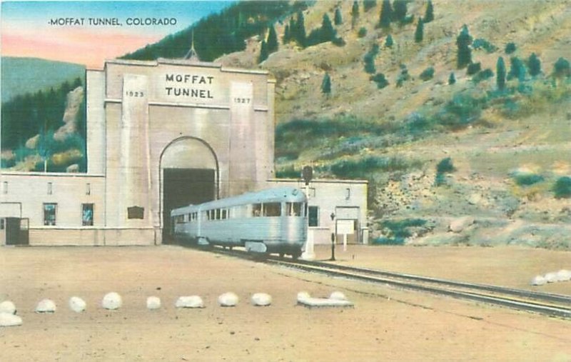 Moffat Tunnel Colorado CO Passenger Train Linen Postcard Unused 