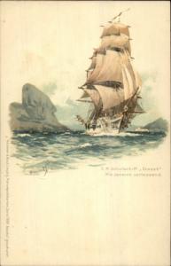 German Schooner Ship SM Schulsschiff STOSCH at Rio De Janeiro Meissner & Bush