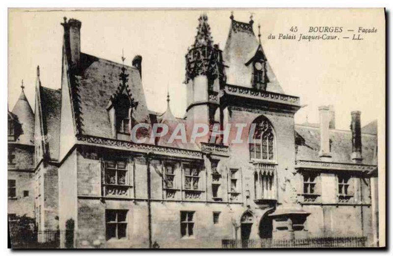 Old Postcard Bourges Facade of the Palace Jacques Coeur