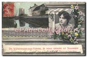 Old Postcard From Villeneuve sur Yonne I send you this Remembrance