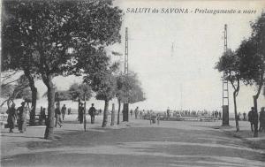 Savona Italy Park View Ocean Front Antique Postcard J70501