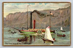 Tuck's HUDSON-FULTON CELEBRATION Clermont Steamboat Postcard 1909