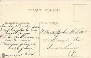 Vintage 1921 New Year Postcard with Dancing Children & Embossed Design