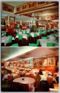 Vtg Baltimore Maryland MD Haussner's Restaurant Interior Art Paintings Postcard
