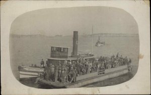 Stonington Maine ME Tugboats Ships Betsy Ross & Stella Pickert c1910 RPPC