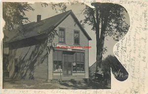 ME, Brooks, Maine, RPPC, MJ Dow Dry Goods Store, Exterior View, Photo