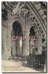 Old Postcard Autun Interior of the Cathedral of St. Lazare Under the organ loft