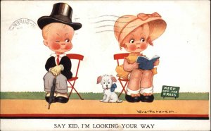 Vera Paterson Little Boy Winking Top Hat Romance Comic Vintage Postcard