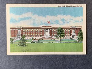 Reitz High School Evansville IN Linen Postcard H2084082416